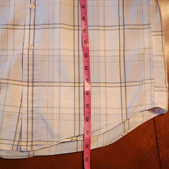 Perry Ellis 100% Cotton Button Down Casual Shirt, Medium, Blue & White Plaid - Picture 4 of 7